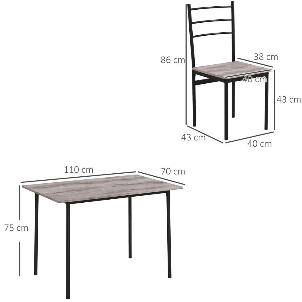 5 Piece Dining Table and Chairs Set, Space Saving Table and 4 Chairs