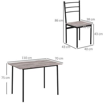 5 Piece Dining Table and Chairs Set, Space Saving Table and 4 Chairs