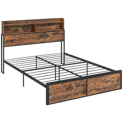 5.2FT King Bed Frame with Storage Headboard and Under Bed Storage