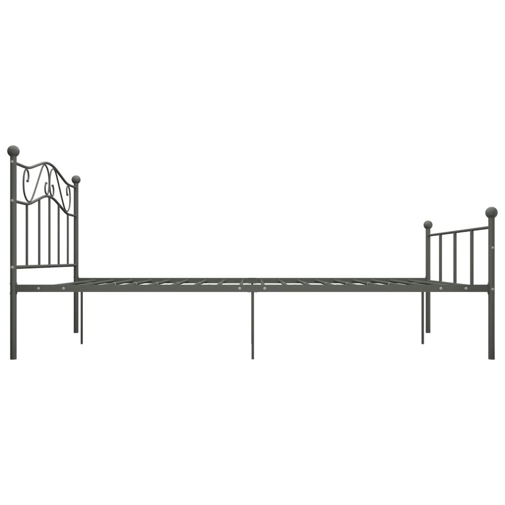 Bed Frame Grey Metal 120x200 cm