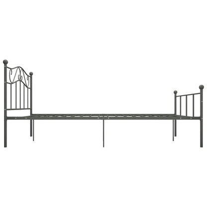 Bed Frame Grey Metal 120x200 cm