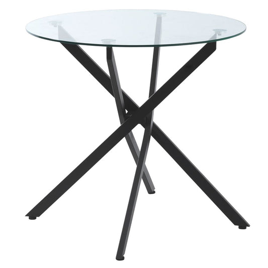 Clear Glass Side Table Round Metal Dining Table Dining Black