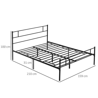 King Metal Bed Frame w/ Headboard and Footboard