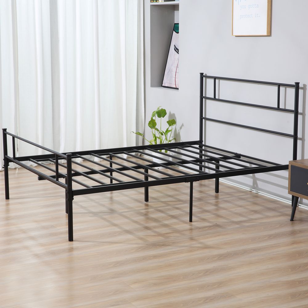 King Metal Bed Frame w/ Headboard and Footboard