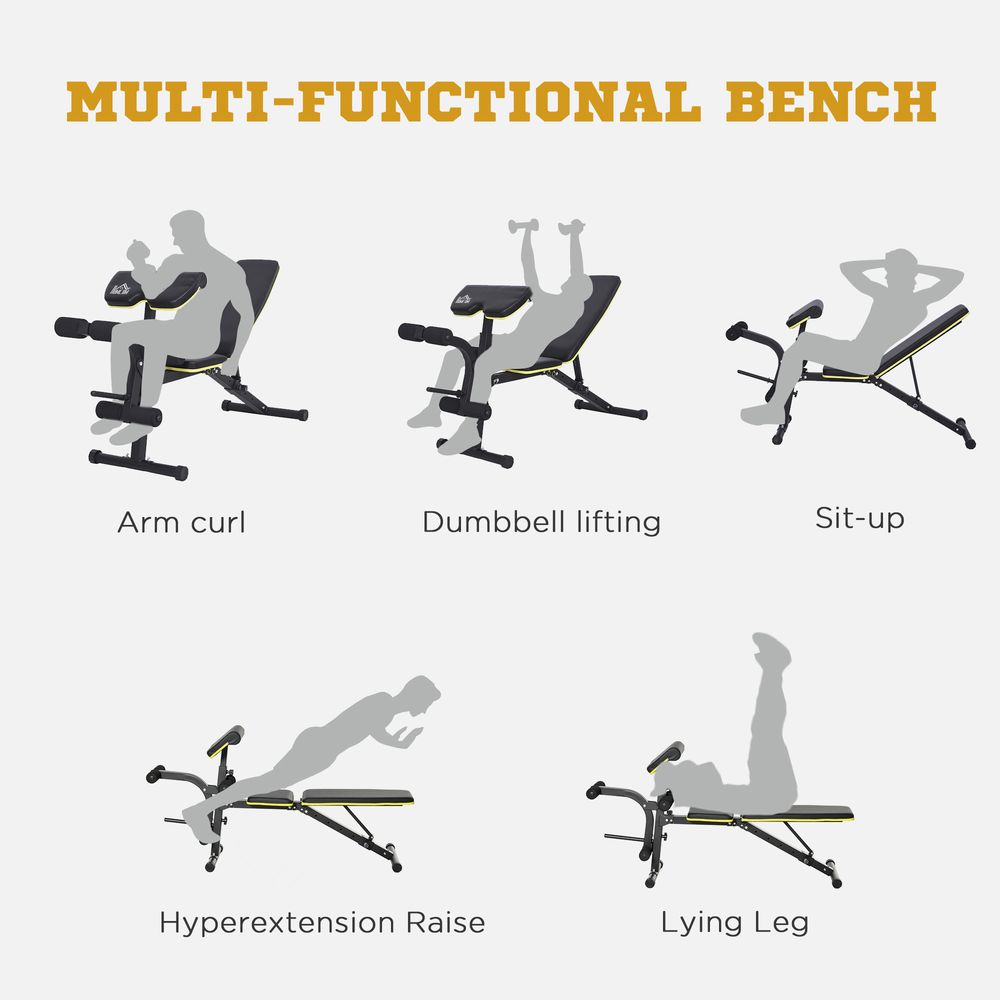 Multi-Functional Sit-Up Dumbbell Weight Bench w/ Adjustable Height for Home Gym