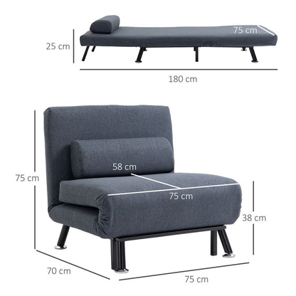 Faux Suede 5-Position Single Futon Black