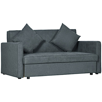 2 Seater Sofa Bed Convertible Bed Settee with 2 Cushions Storage