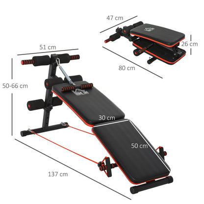 Foldable Sit Up Bench Core Workout for Home Gym Black