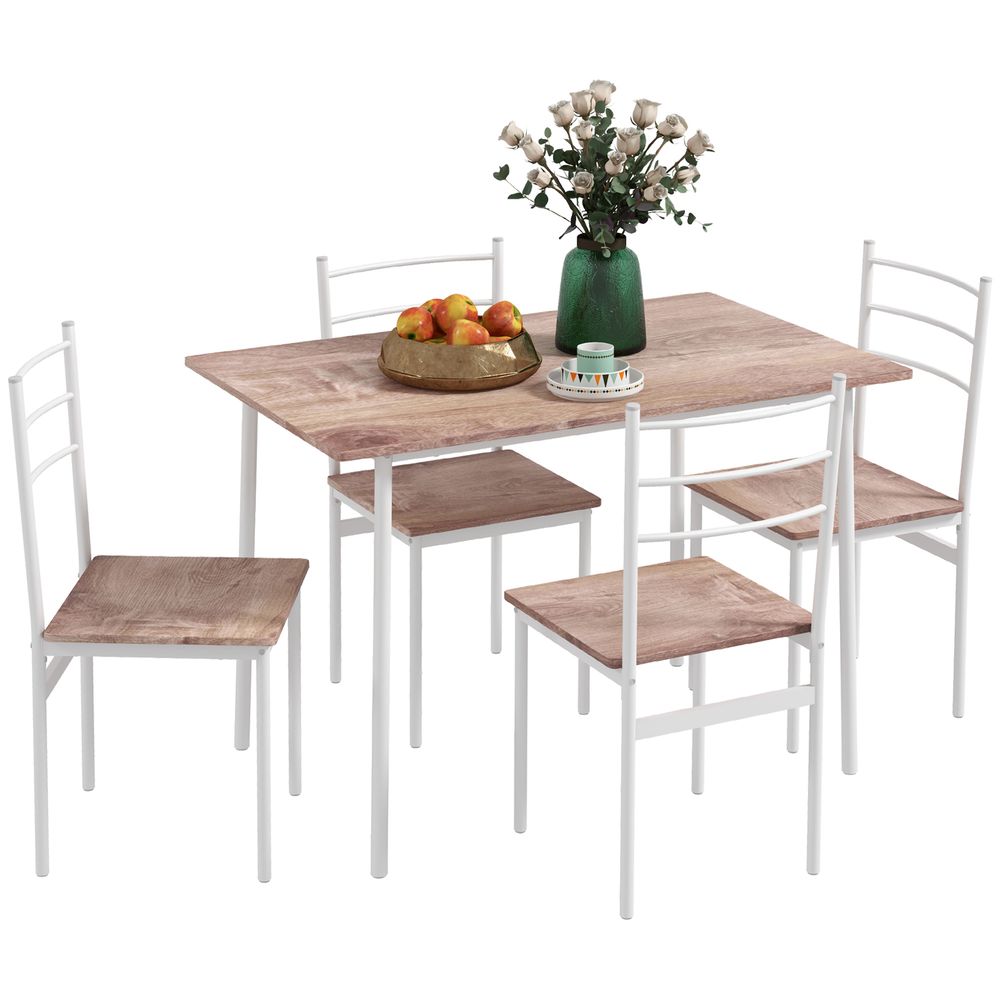 5 Piece Dining Table and Chairs Set, Space Saving Table and 4 Chairs