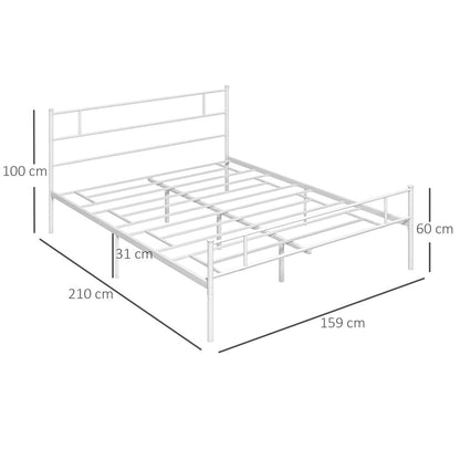 King Metal Bed Frame w/ Headboard and Footboard, Underbed Storage Space