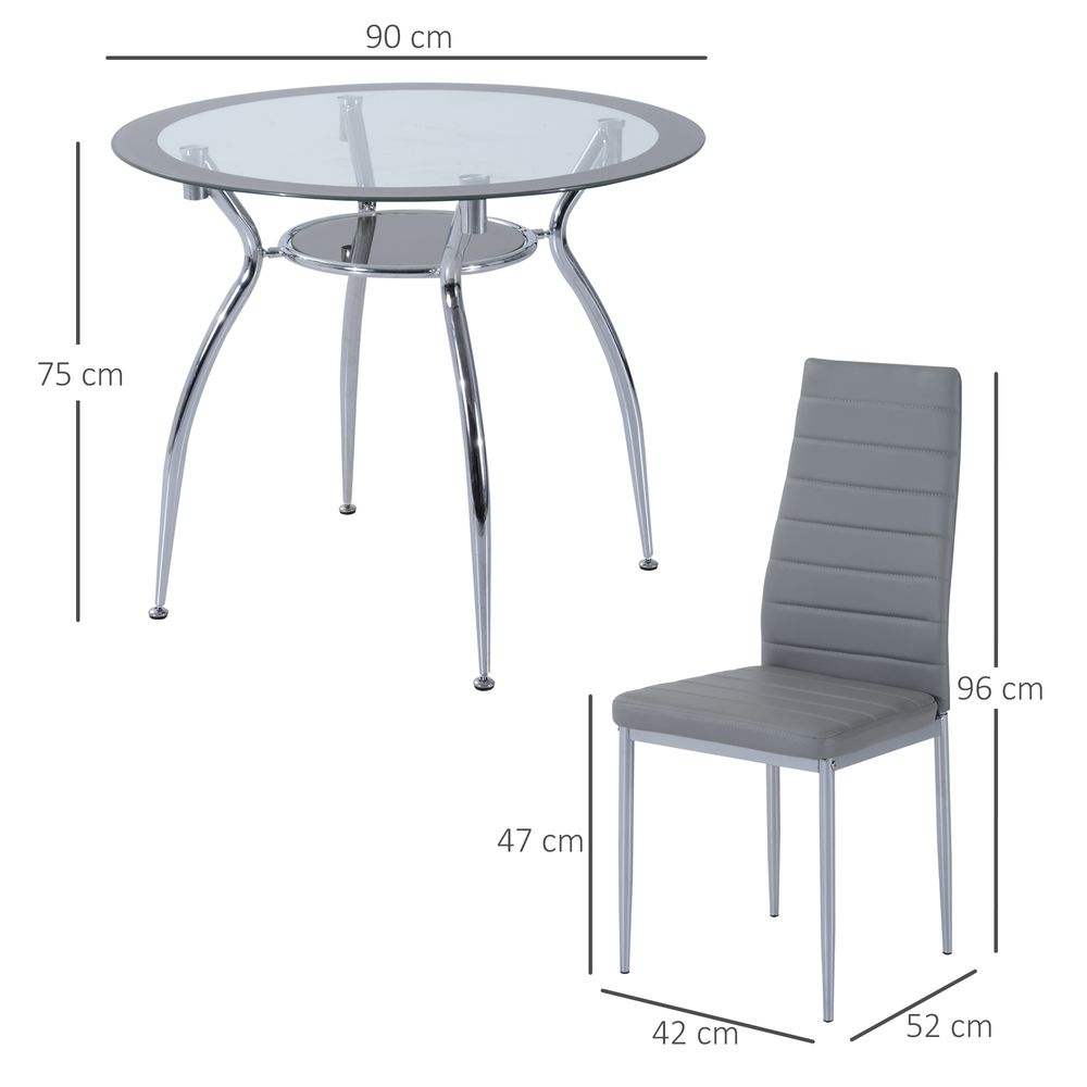 Round Dining Table Set for 4, Kitchen Table and Chairs with Cushion