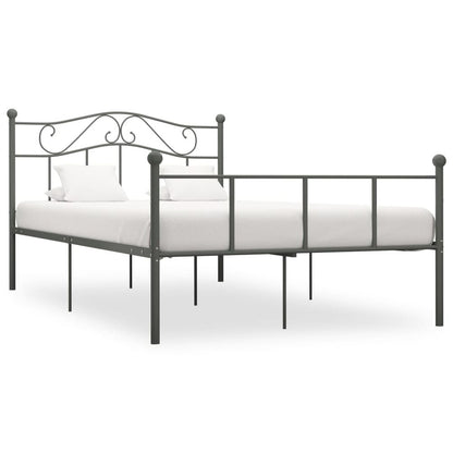 Bed Frame Grey Metal 120x200 cm