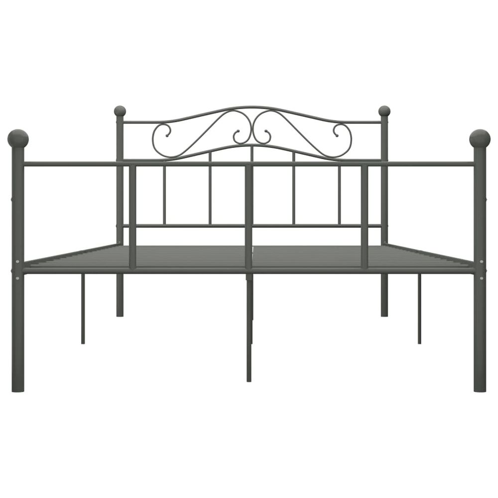 Bed Frame Grey Metal 120x200 cm