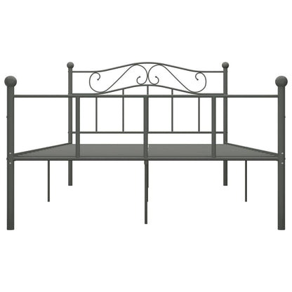 Bed Frame Grey Metal 120x200 cm