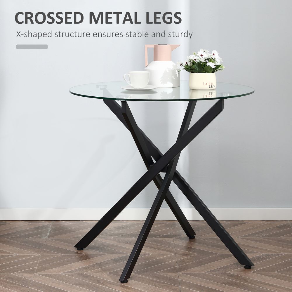 Clear Glass Side Table Round Metal Dining Table Dining Black