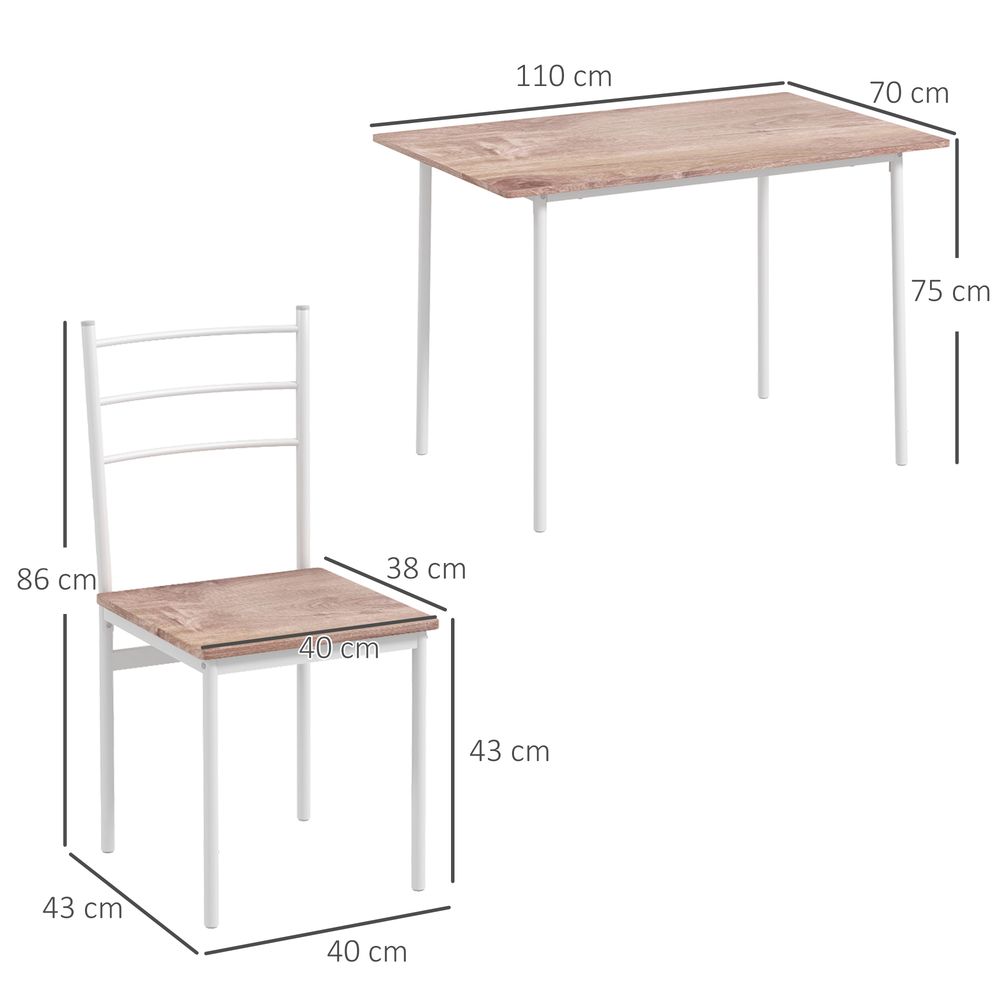 5 Piece Dining Table and Chairs Set, Space Saving Table and 4 Chairs