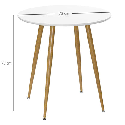 Round Dining Table  Matte Top Metal legs, Kitchen Table for 2 People