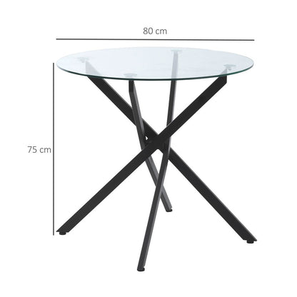 Clear Glass Side Table Round Metal Dining Table Dining Black