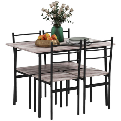 5 Piece Dining Table and Chairs Set, Space Saving Table and 4 Chairs